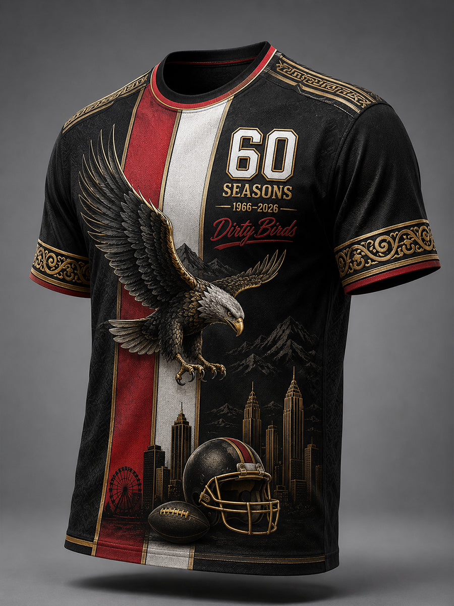 Men's Atlanta Falcons 60th Anniversary Art Print T-Shirt