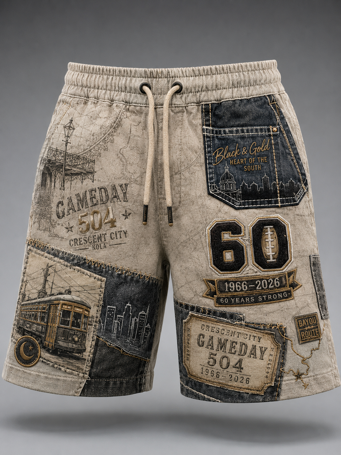 Men's The 60th Anniversary Of The New Orleans Saints Team Shorts