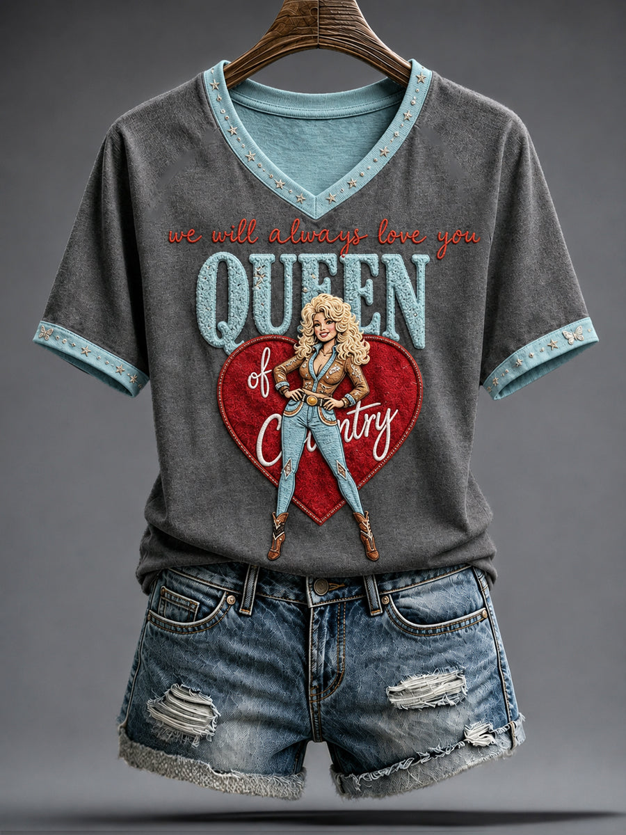 Women's Rip Country Music Lover of Country Printed T-shirt