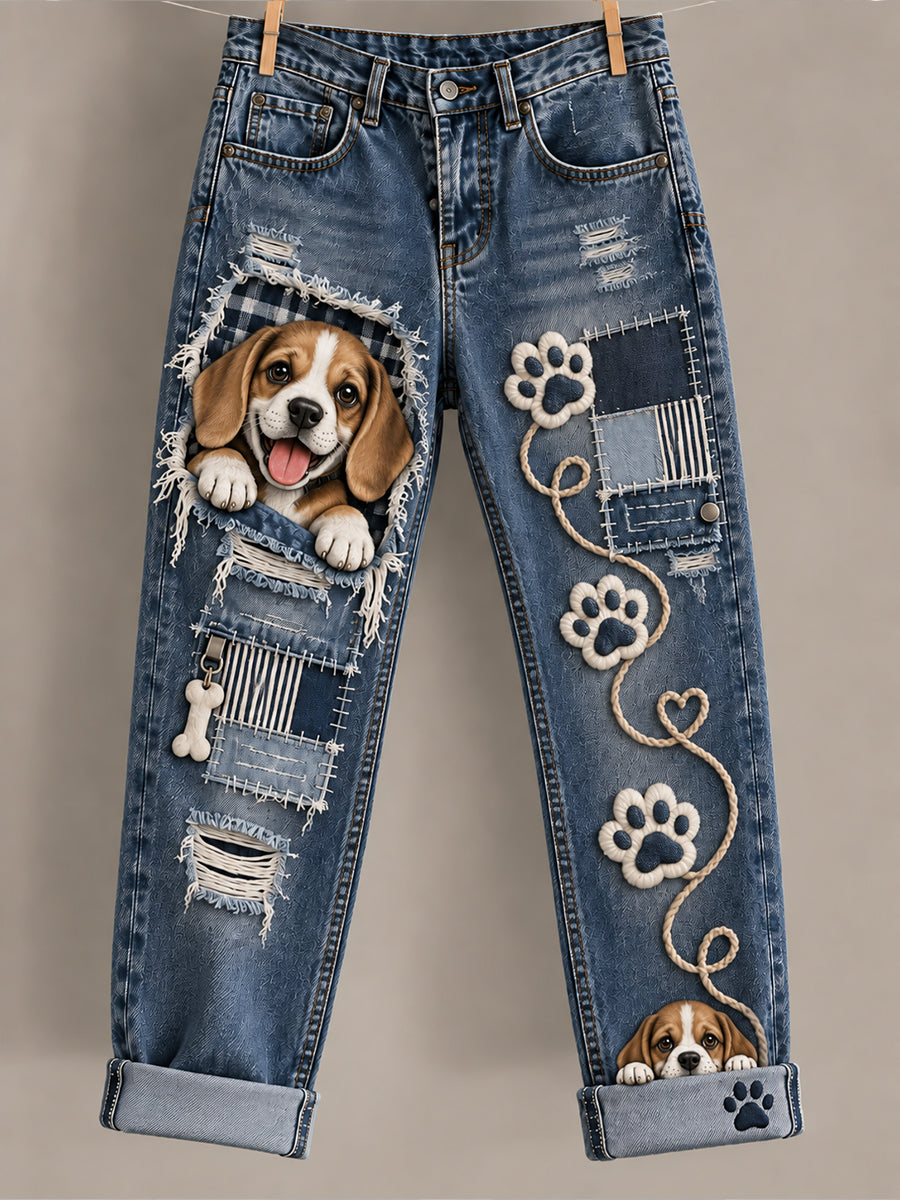 Women‘s Fun Animals Art Print Flared Trousers