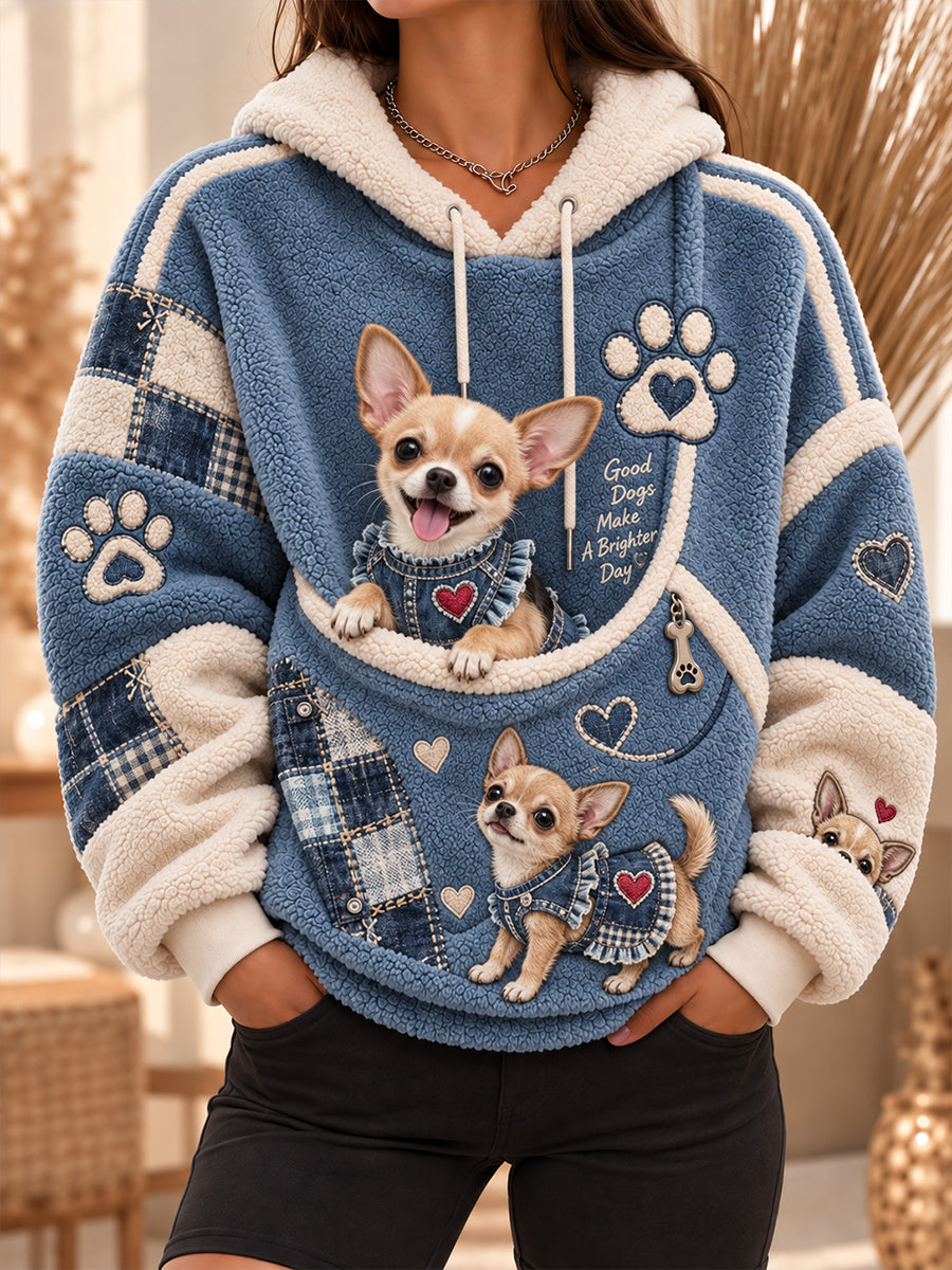 Women‘s Fun Animals Hoodie with Pocket for Dogs Cats Dogs Hoodie