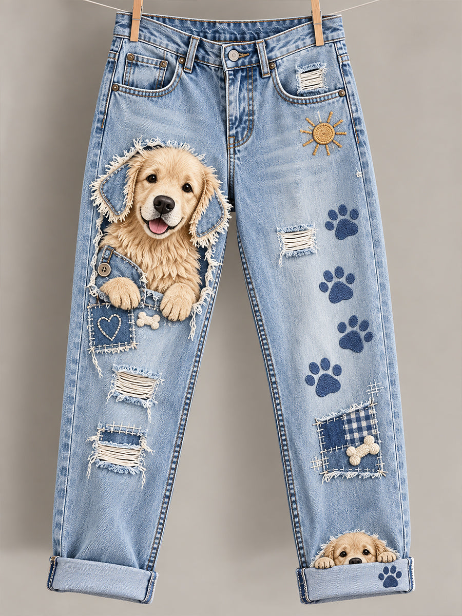 Women‘s Fun Animals Art Print Flared Trousers