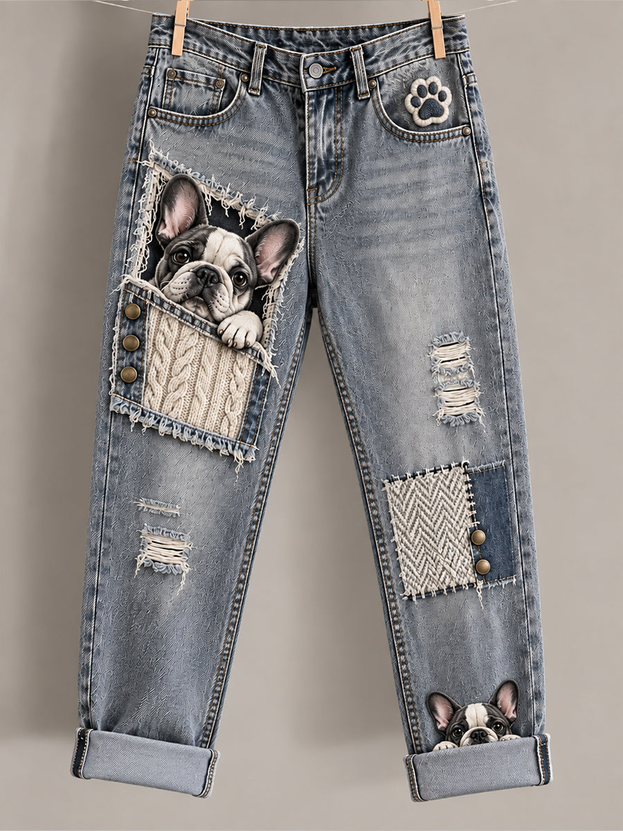 Women‘s Fun Animals Art Print Flared Trousers