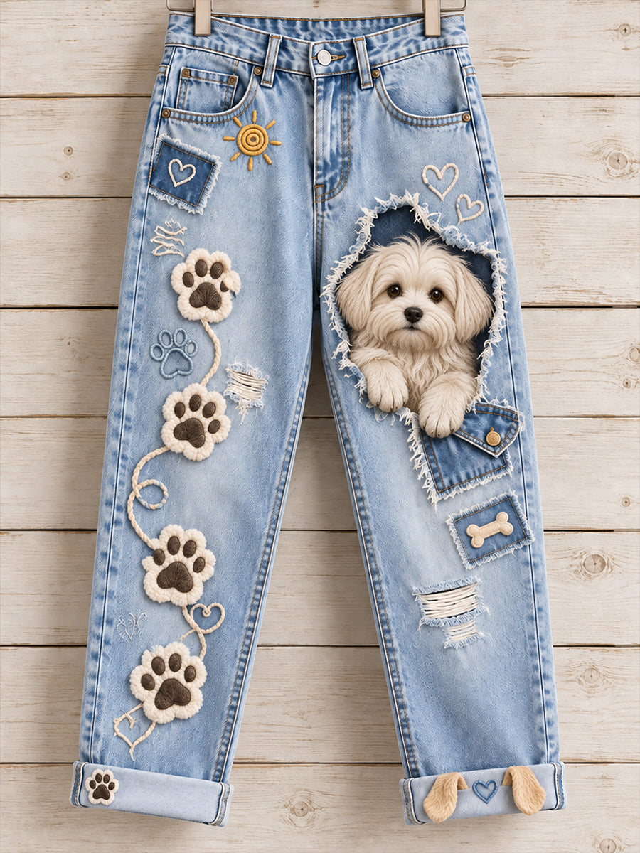 Women's Fun Animals Art Print Flared Trousers
