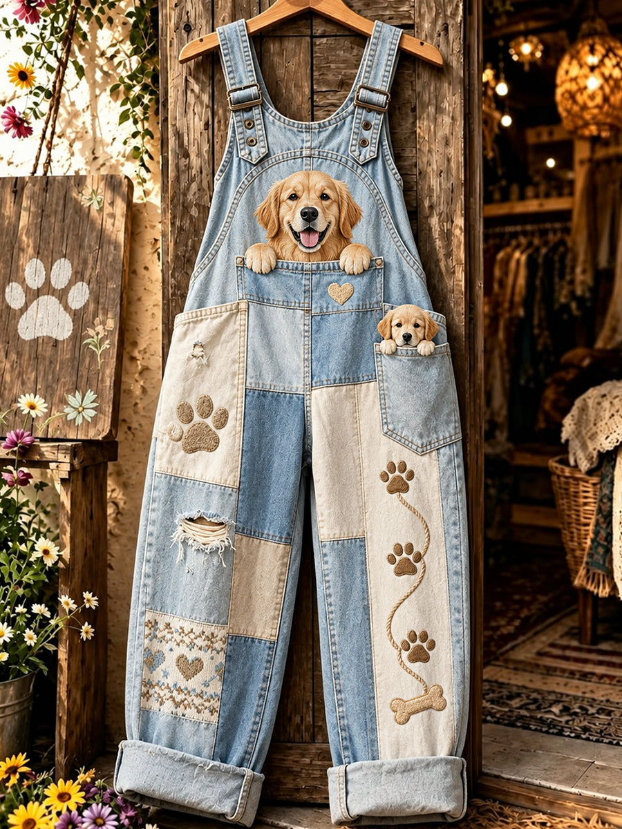 Women's Fun Animal Art Print Casual Overalls