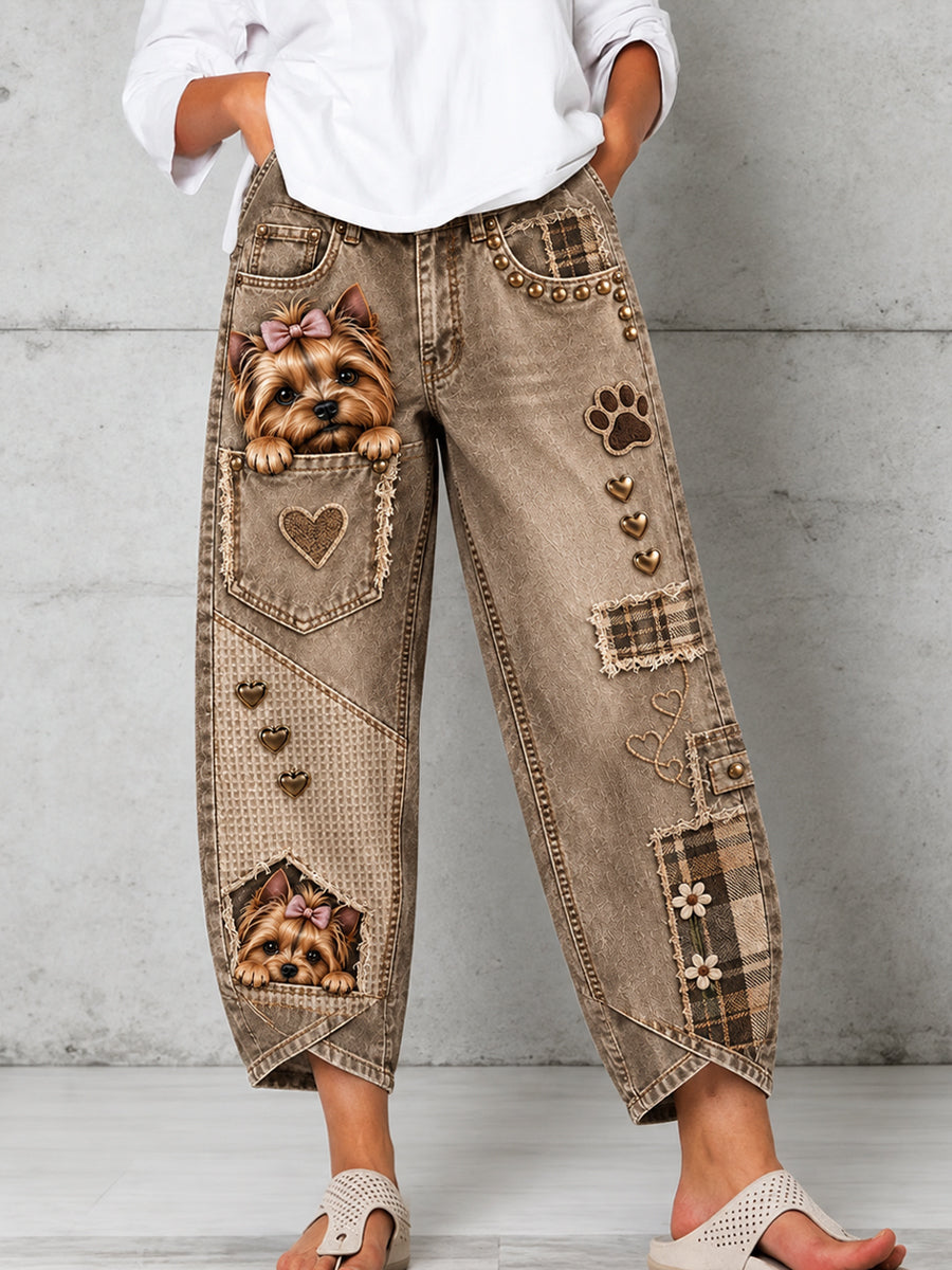 Women's Fun Animals Art Print Flared Trousers