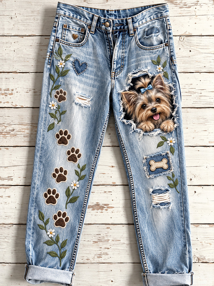 Women's Fun Animals Art Print Flared Trousers