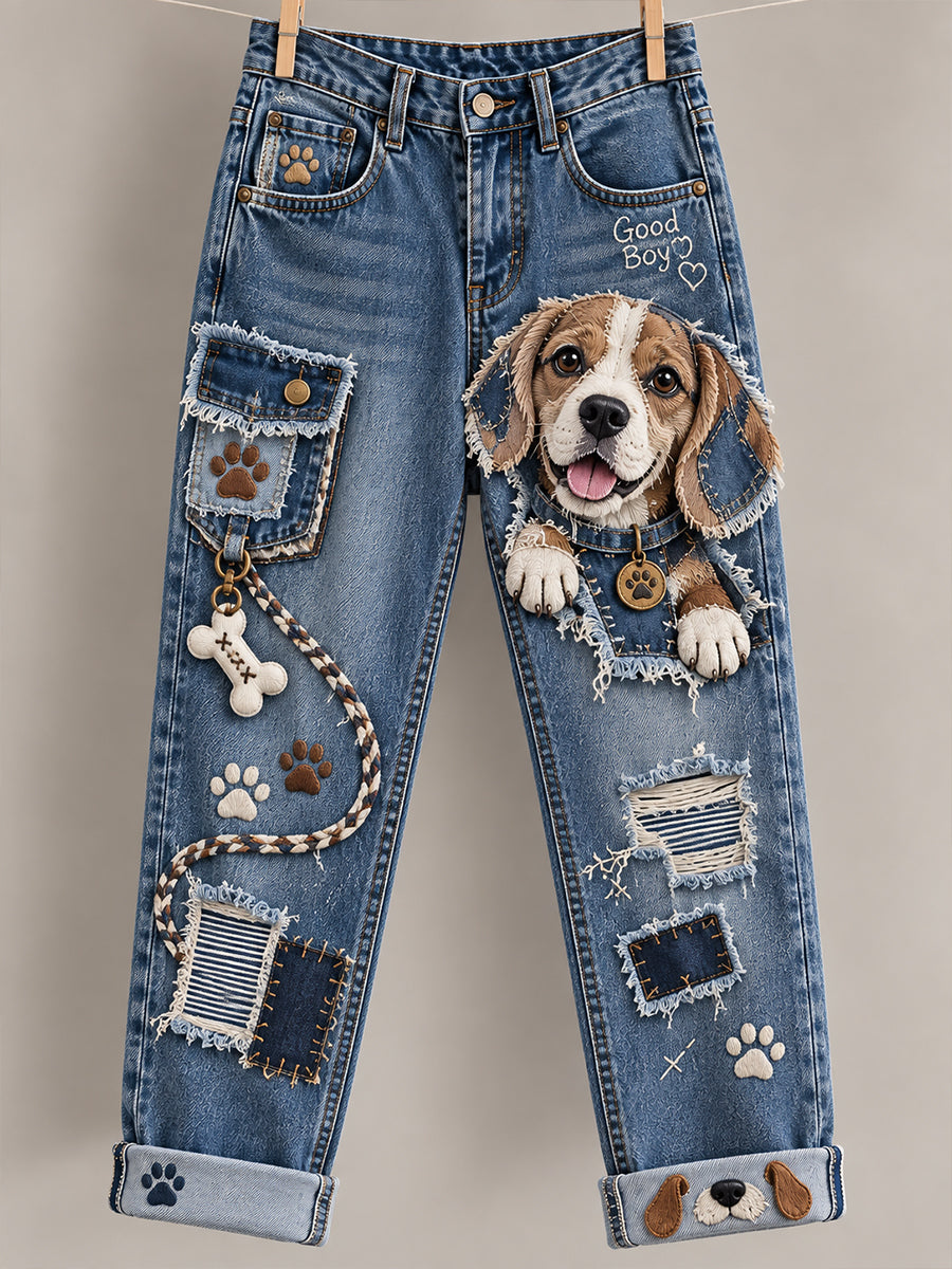 Women's Fun Animals Art Print Flared Trousers