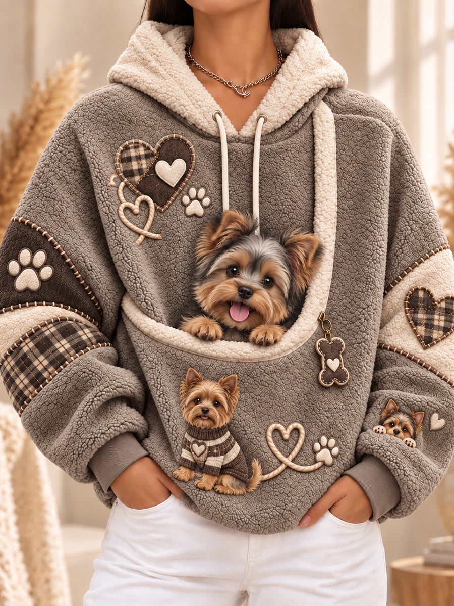 Women‘s Fun Animals Hoodie With Pocket For Dogs Cats Dogs Hoodie