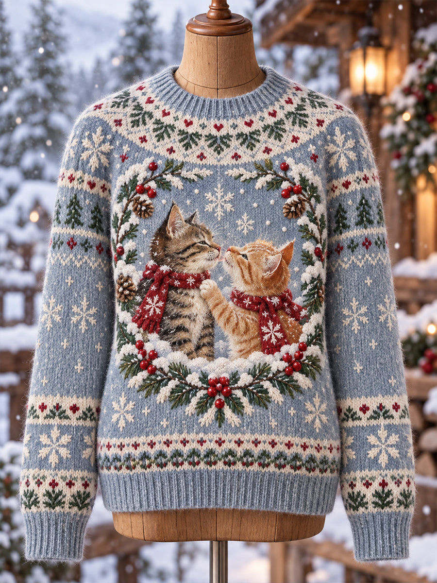 Women's Nordic Forest Animal Knit Top