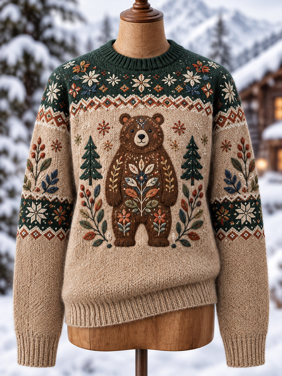 Women's Nordic Forest Animal Knit Top
