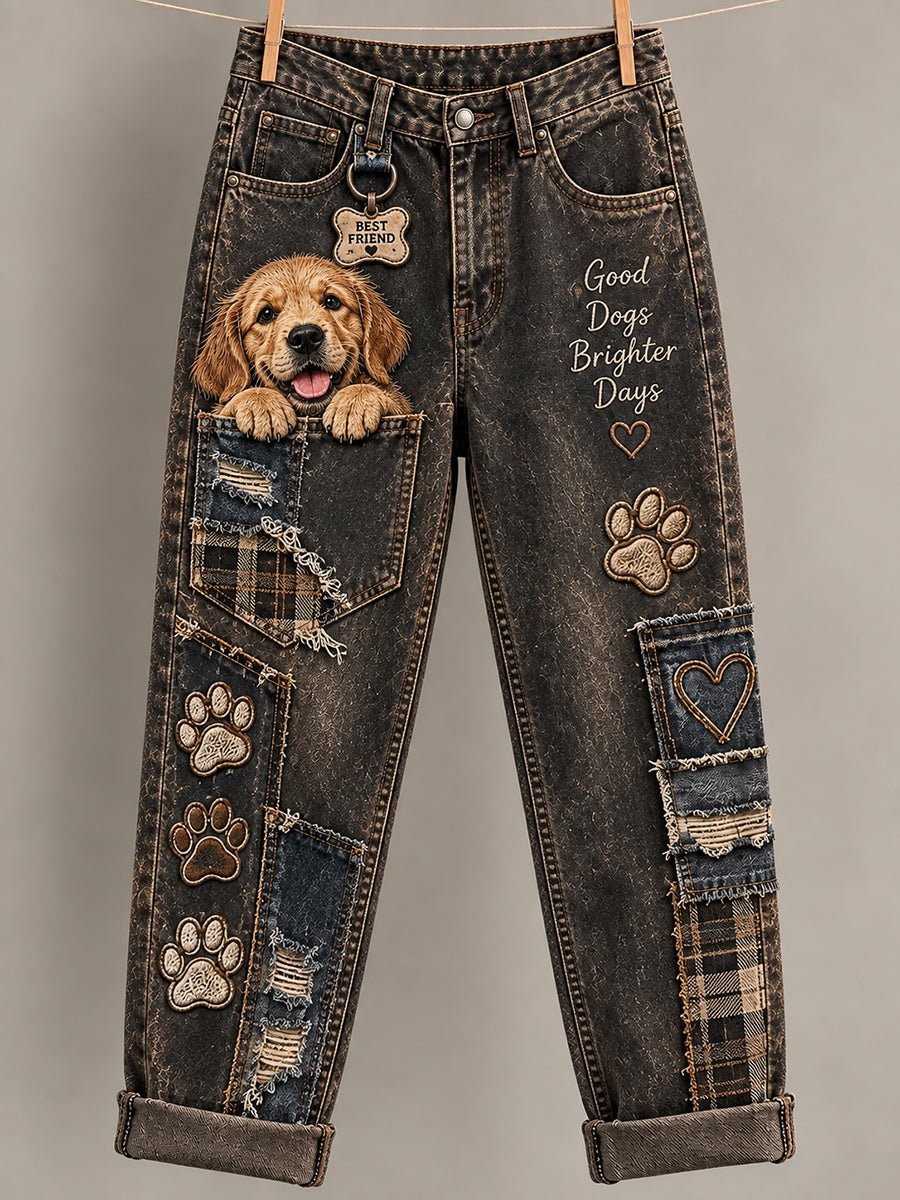 Women's Fun Animal Art Print Flared Trousers