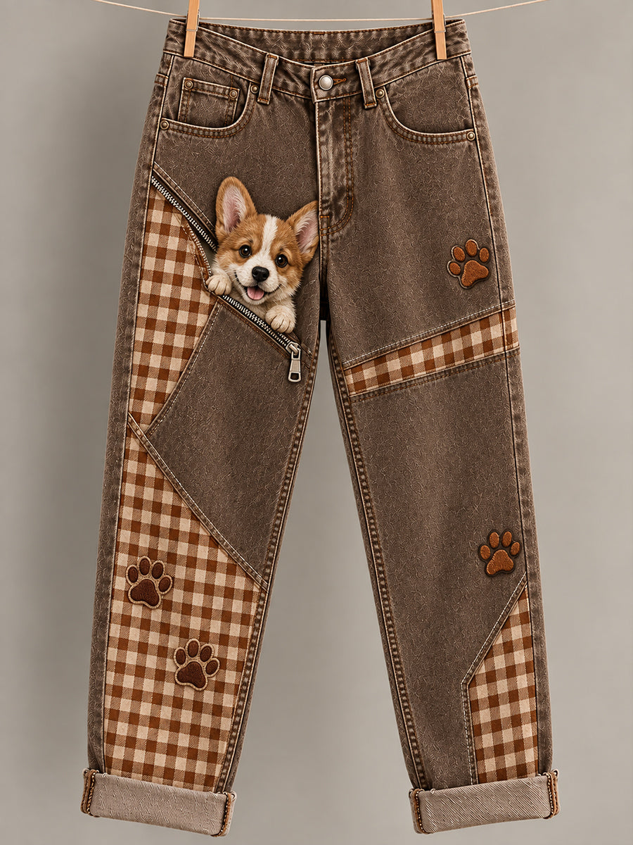 Women's Fun Animal Art Print Flared Trousers