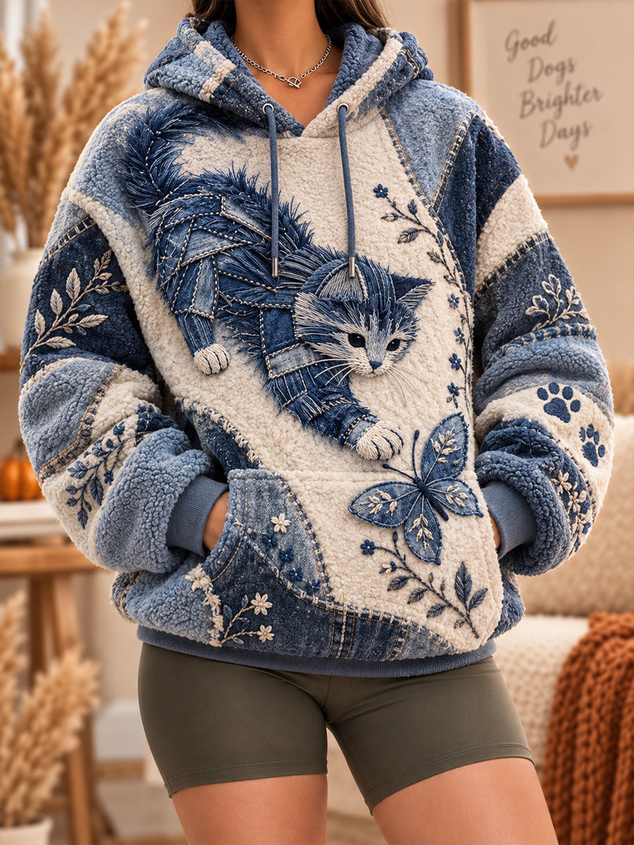 Women's Interesting Animals Flannel Hoodie