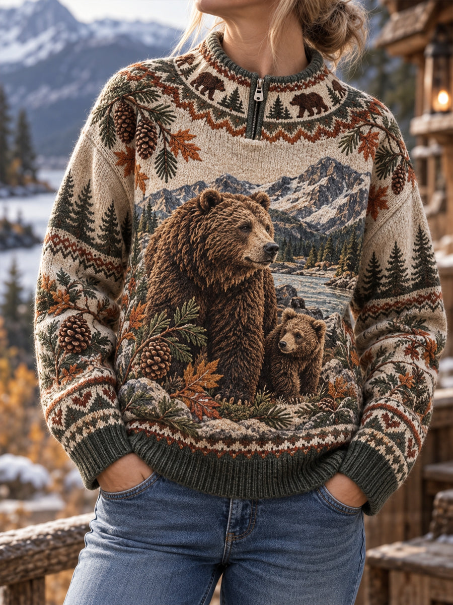 Interesting Animals Knit Sweater