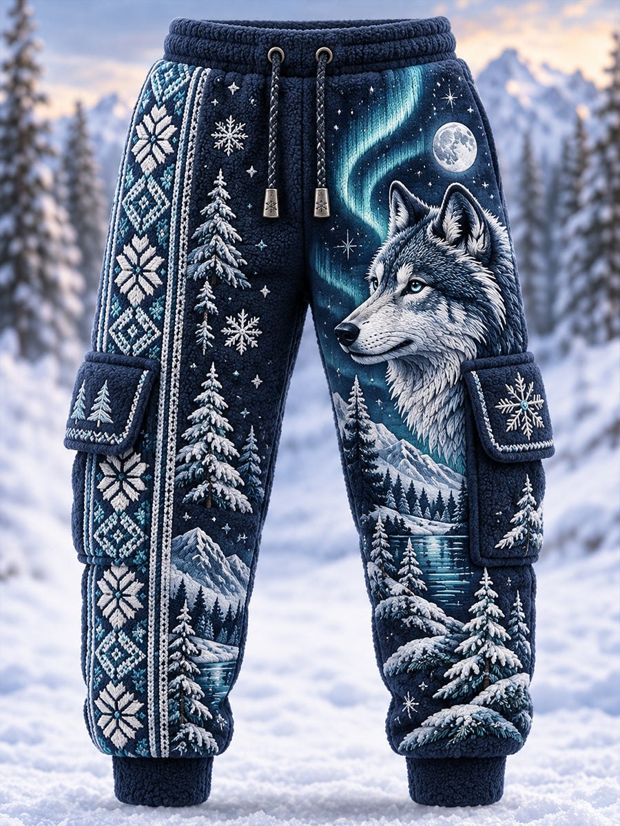 Men's Nordic Forest Animal Style Print Casual Sweatpants Trousers