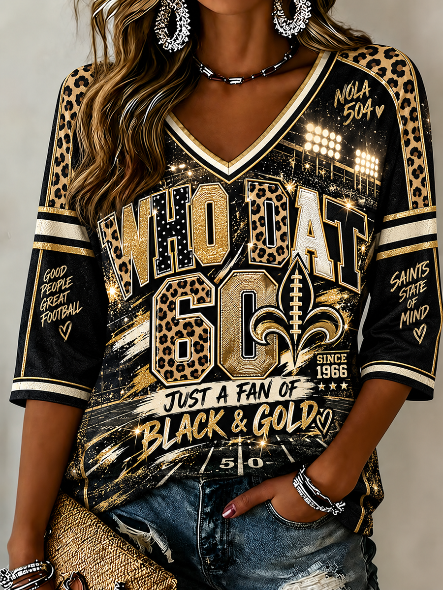 Women's New Orleans Saints Linen Short-Sleeved T-Shirt