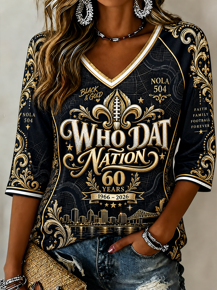 Women's New Orleans Saints Linen Short-Sleeved T-Shirt