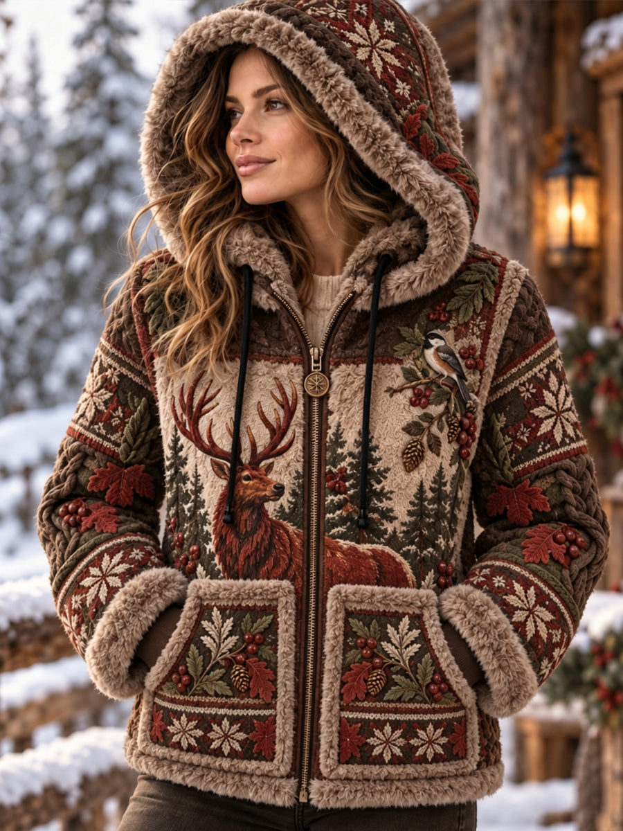 Women's Nordic Animals Flannel Jacket