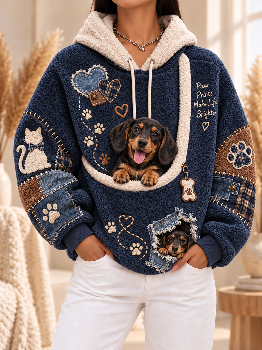 Women Fun Animals Hoodie with Pocket for Dogs Cats Dogs Hoodie