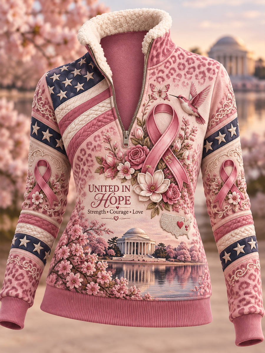 Women's Breast Cancer Awareness Campaign Composite Fleece Hoodie