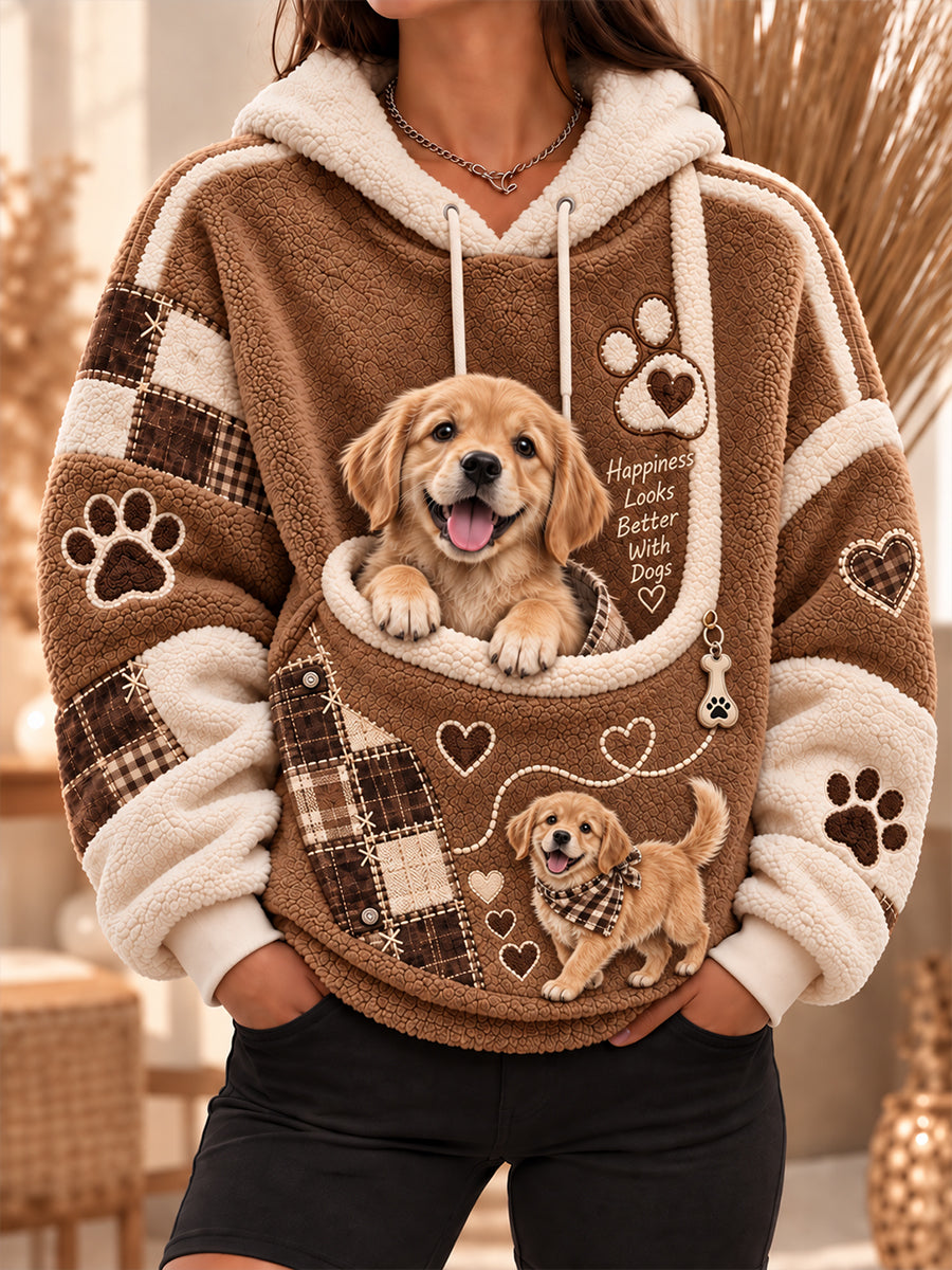 Women Fun Animals Hoodie with Pocket for Dogs Cats Dogs Hoodie