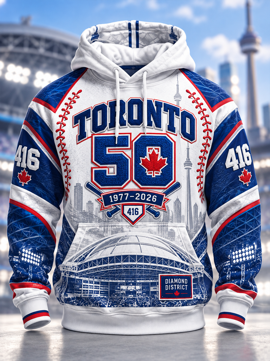 Men's Toronto Blue Jays Oversized Drop-Shoulder Hoodie With Pockets