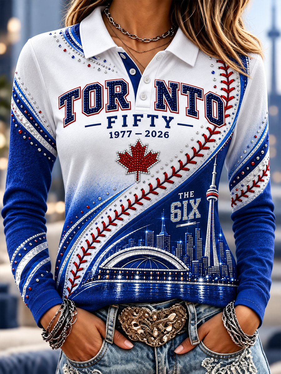 Women's Toronto Blue Jays Long-Sleeve Polo Shirt