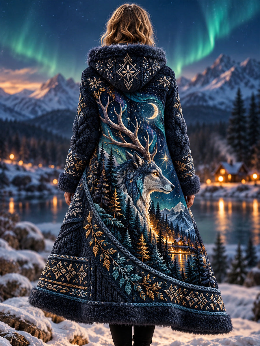 Women's Nordic Forest Animals Flannel Jacket