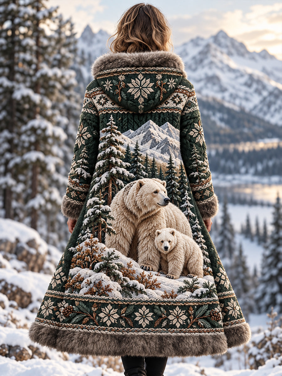 Women's Nordic Forest Animals Flannel Jacket