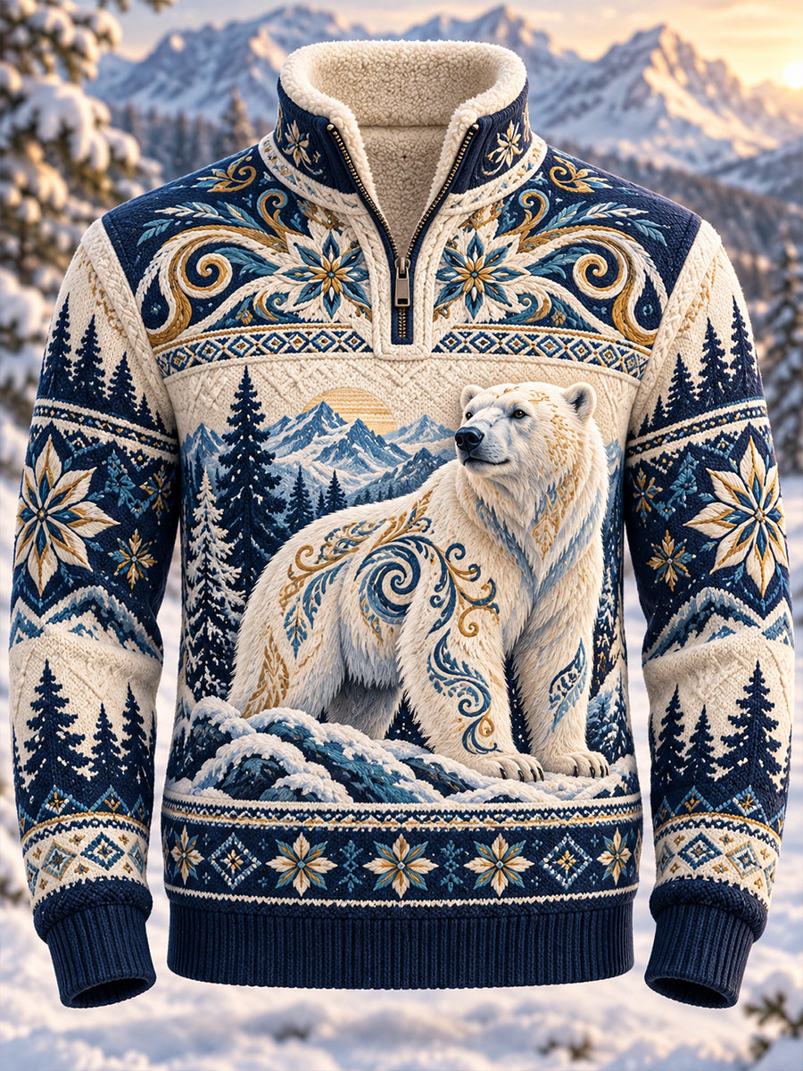 Men's Nordic Forest Animal Flannel Top