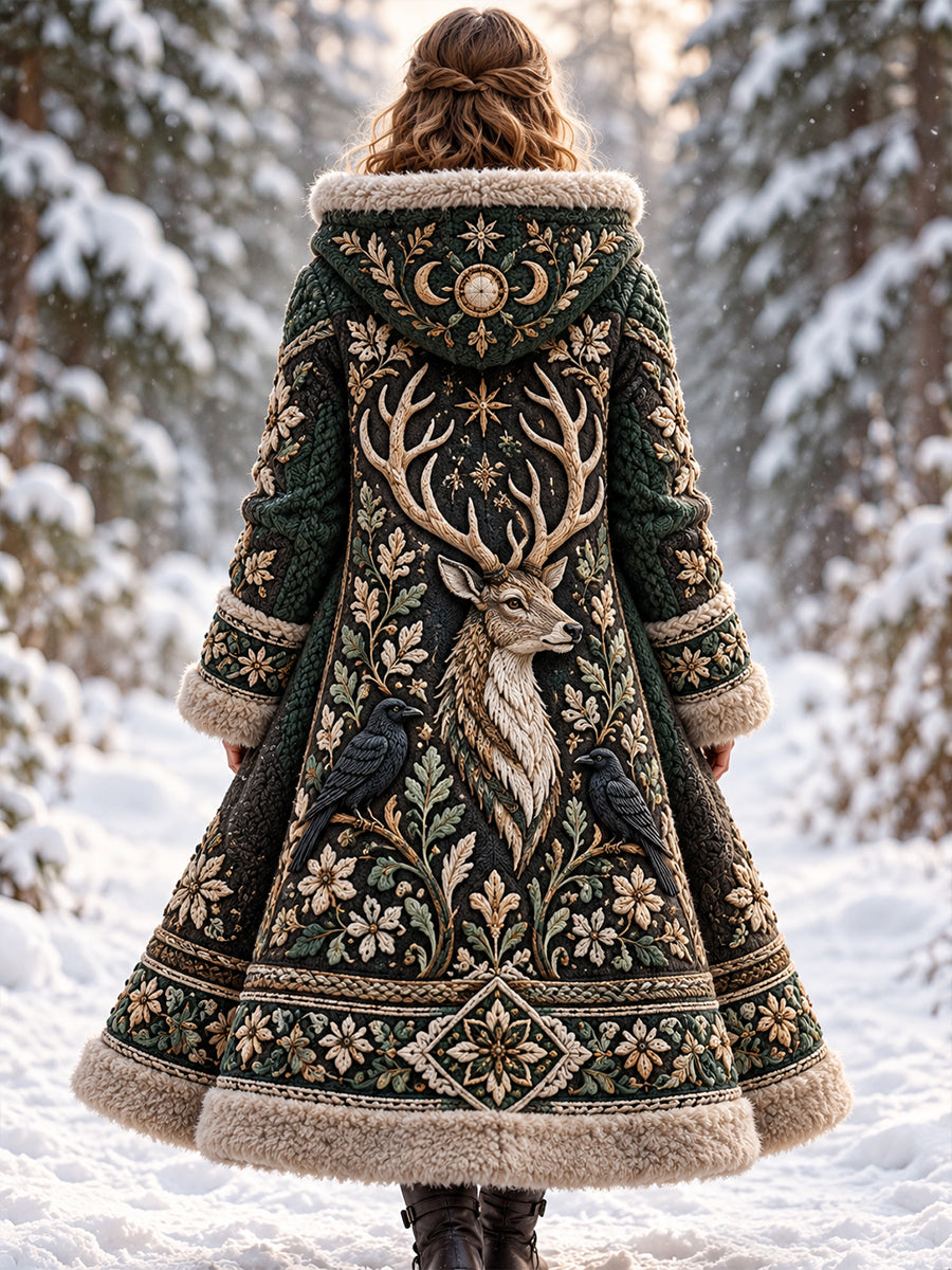 Women's Nordic Forest Animals Flannel Jacket