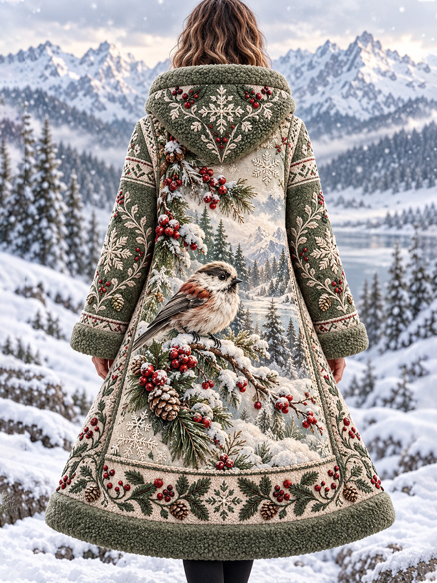 Women's Nordic Forest Animals Flannel Jacket