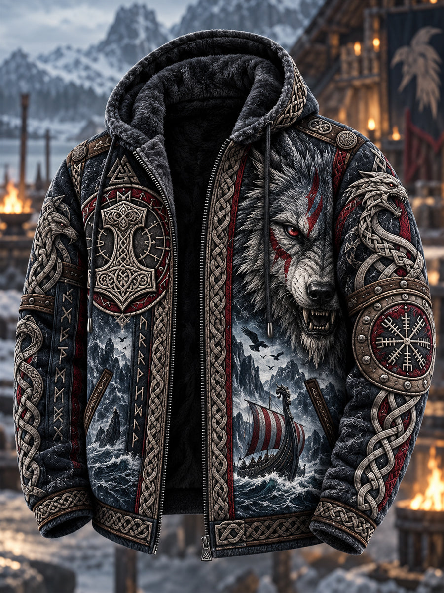 Men's Viking Art Composite Fleece Jacket