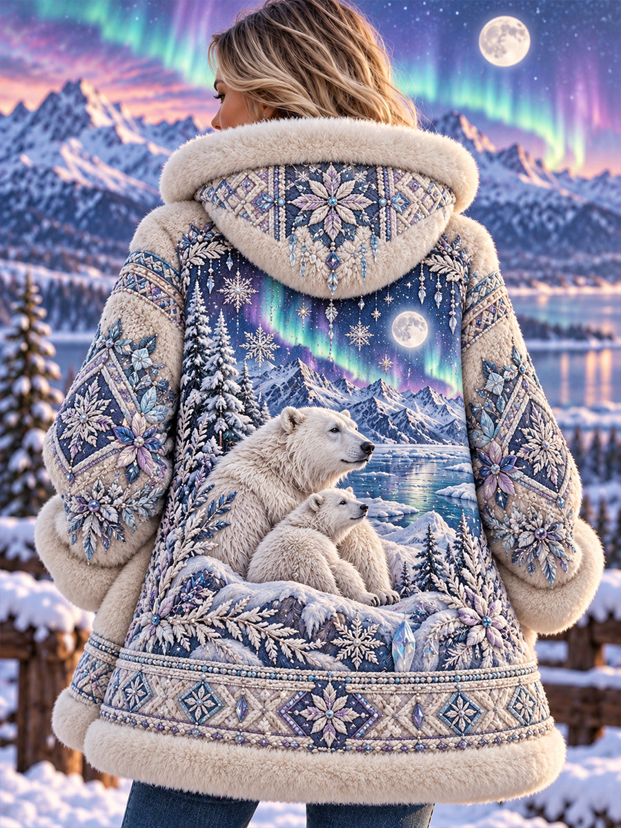 Lady's Nordic Animal Flannel Coat