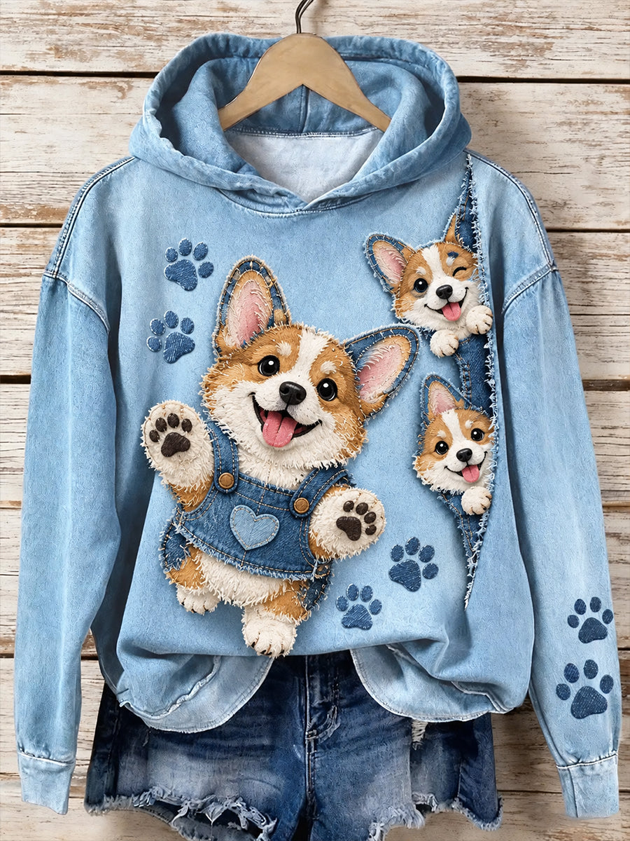 Women's Playful Puppy Hoodie