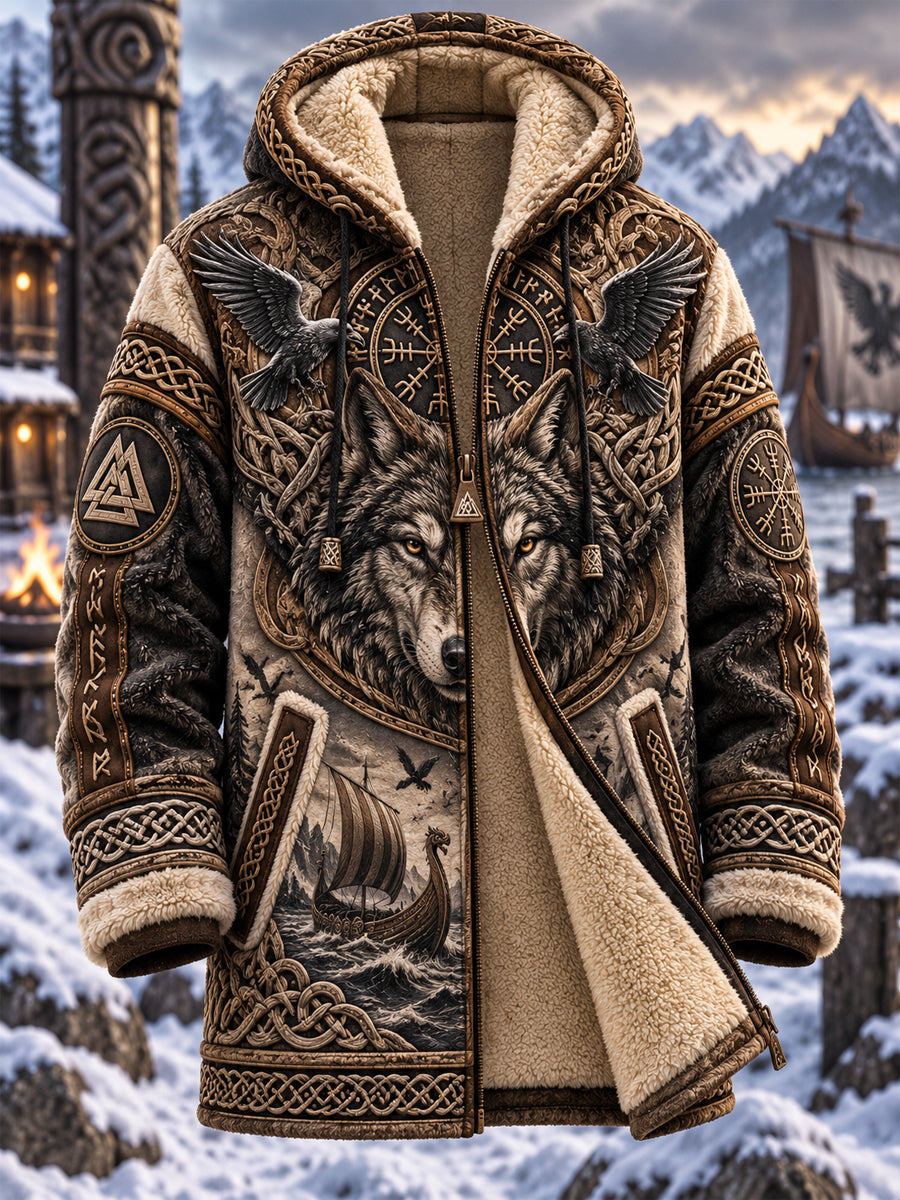 Men's Viking Art Fleece Lined Hoodie