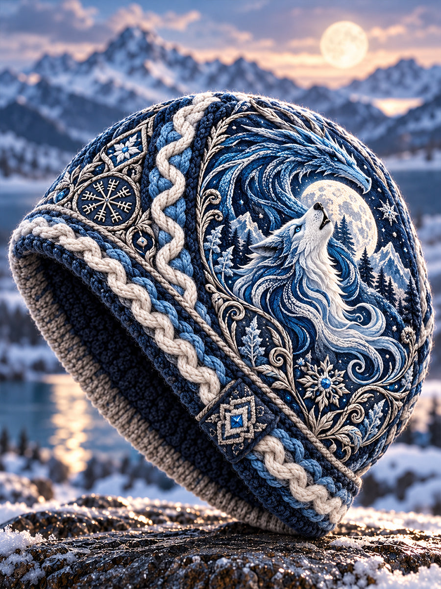 Unisex Nordic-Style Autumn/Winter Animal-Themed Print Hat