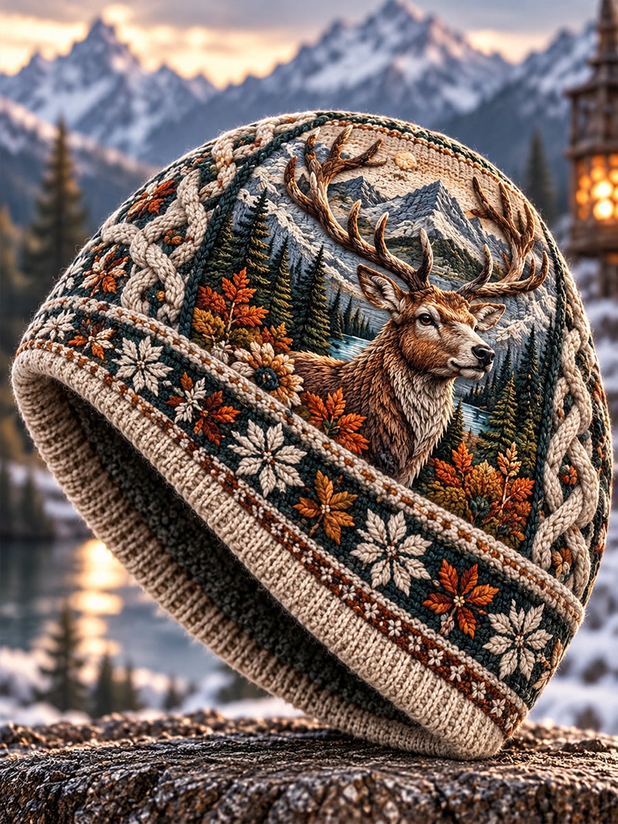 Unisex Nordic Autumn and Winter Animals Hat