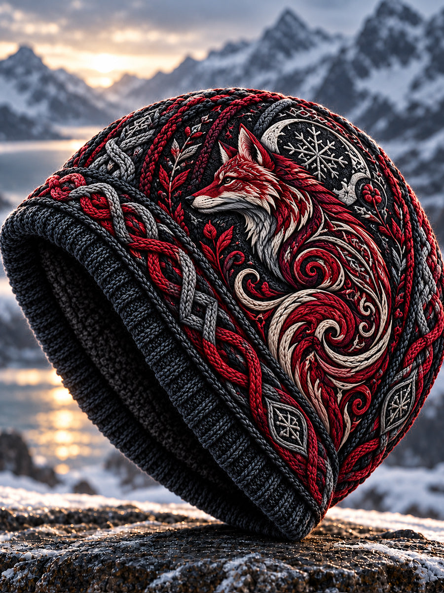 Unisex Nordic Autumn And Winter Animals Print Hat