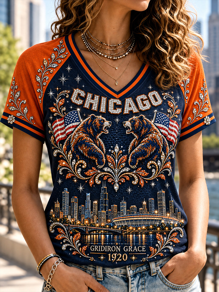 Women's round neck short sleeve T-shirt