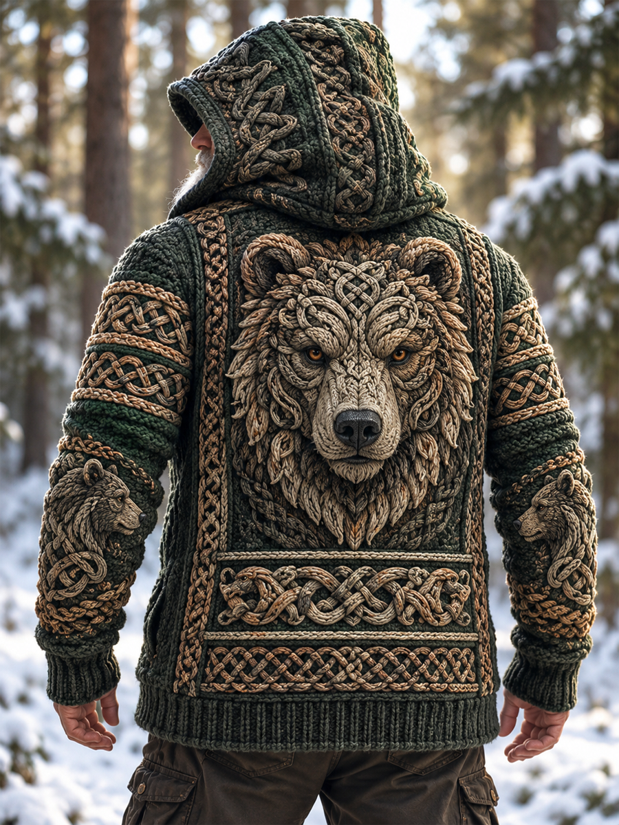 Men's Viking Art Viking Hooded Cardigan