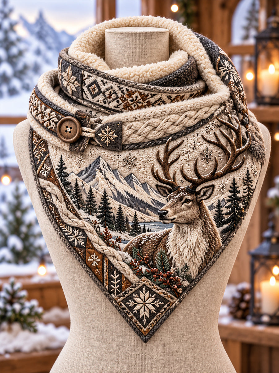 Nordic Autumn Winter Viking Animals Triangle Scarf