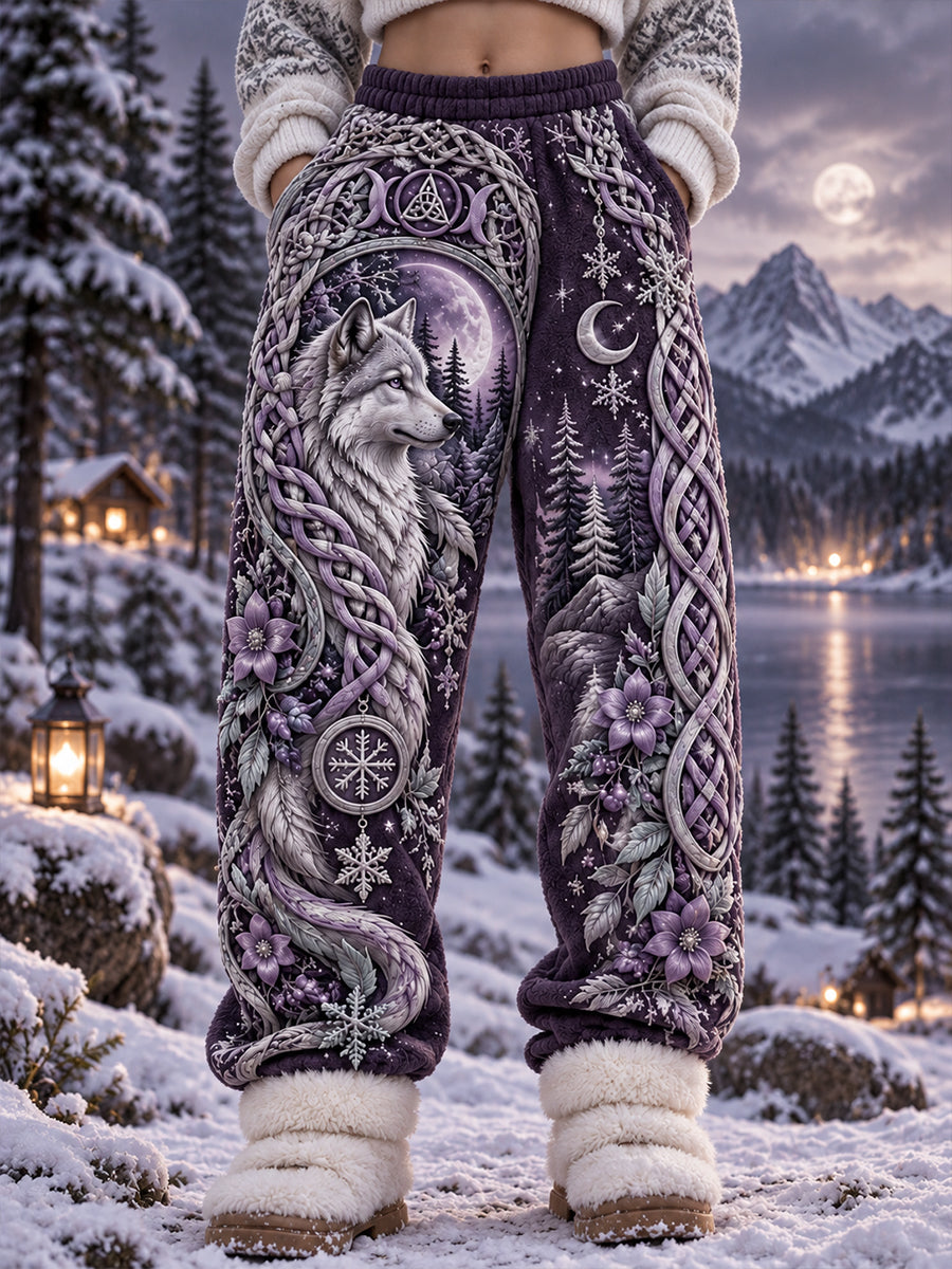 Women's Nordic Autumn Winter Viking Animals Casual Pants