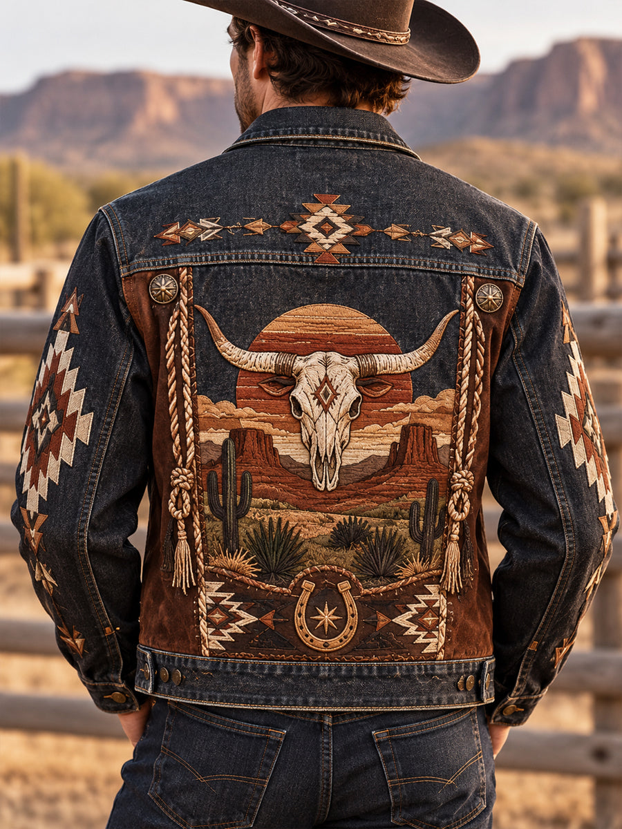 Men's Western Cowboy Art Heavyweight Jacket