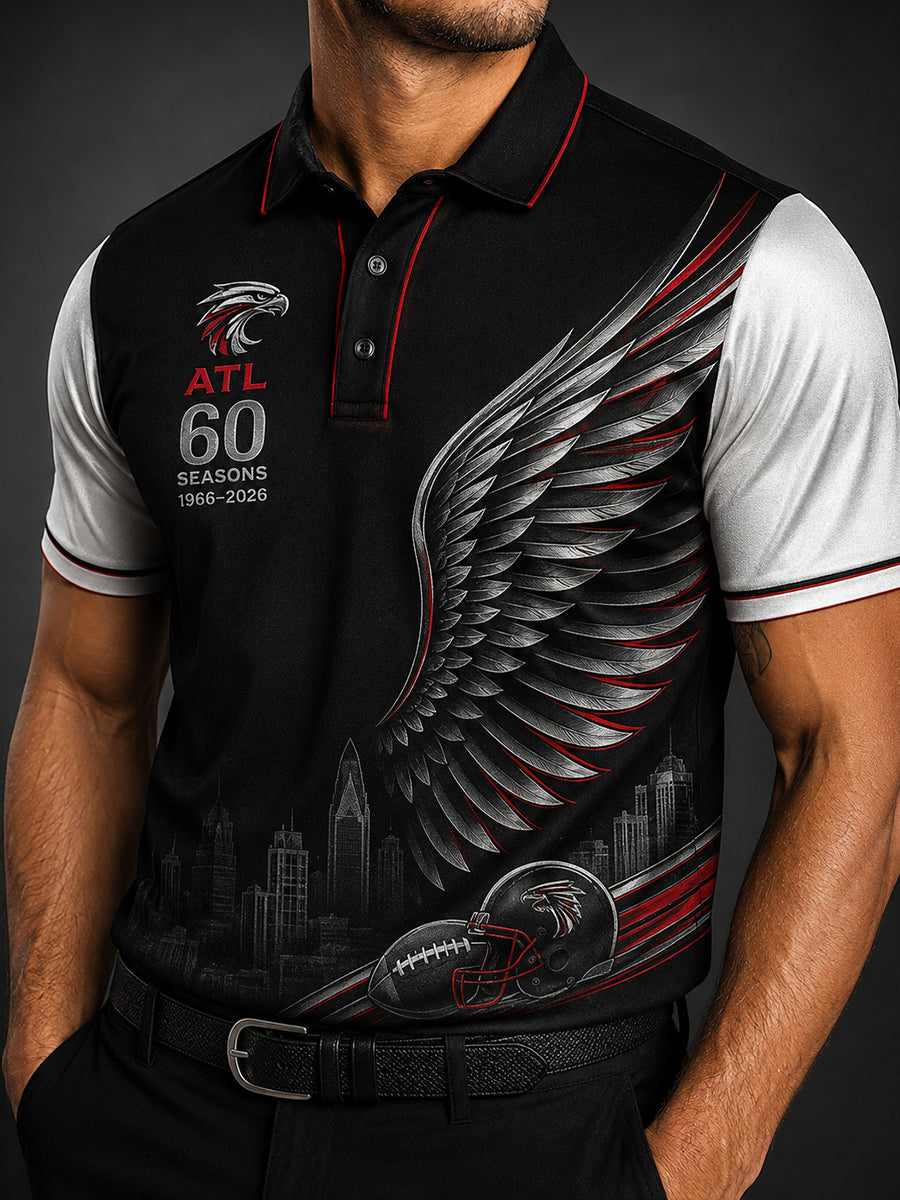 Men's Atlanta Falcons 60th Anniversary Art Print Polo