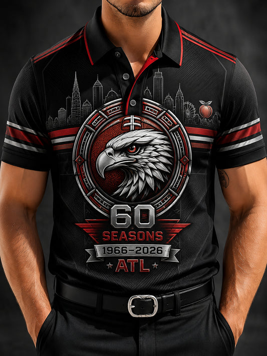 Men's Atlanta Falcons 60th Anniversary Art Print Polo