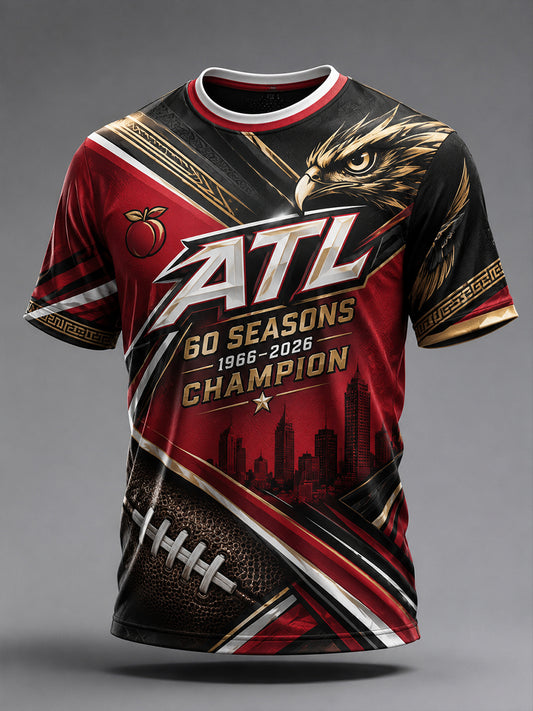 Men's Atlanta Falcons 60th Anniversary Art Print T-Shirt