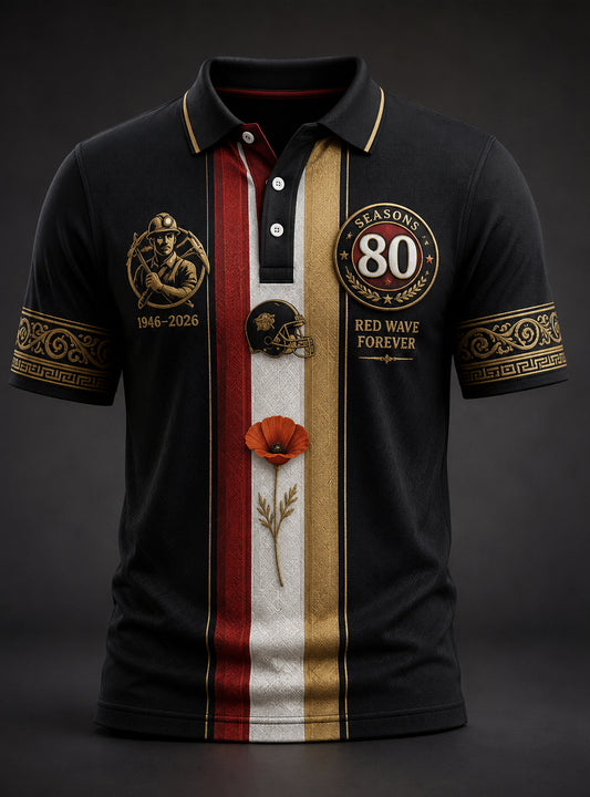 Men's San Francisco 49ers 80th Anniversary Art Print Polo
