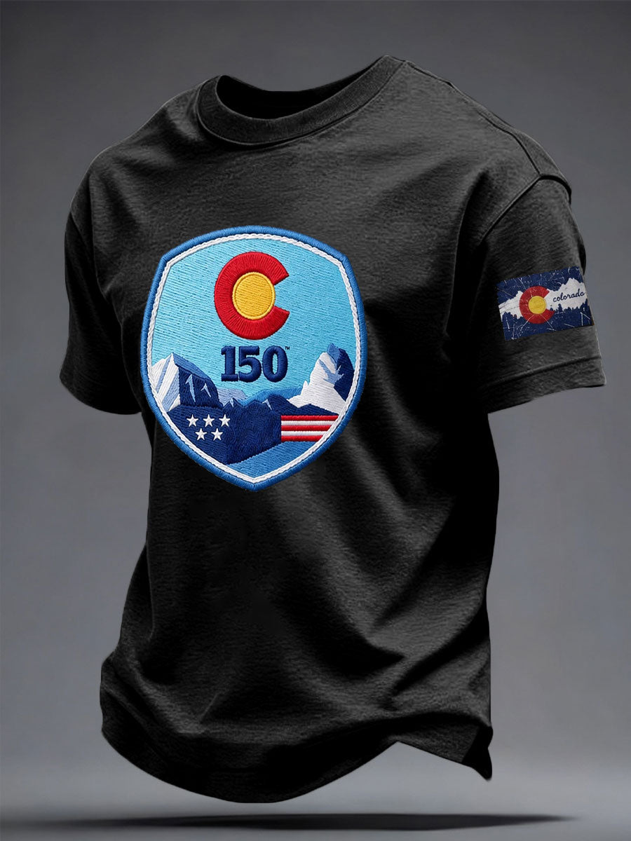 Men's Colorado Day 150 Years Art Printed T-shirt